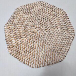 Crowie Shell large placemat boho beach 8 edges - lined with smaller shells 16 in